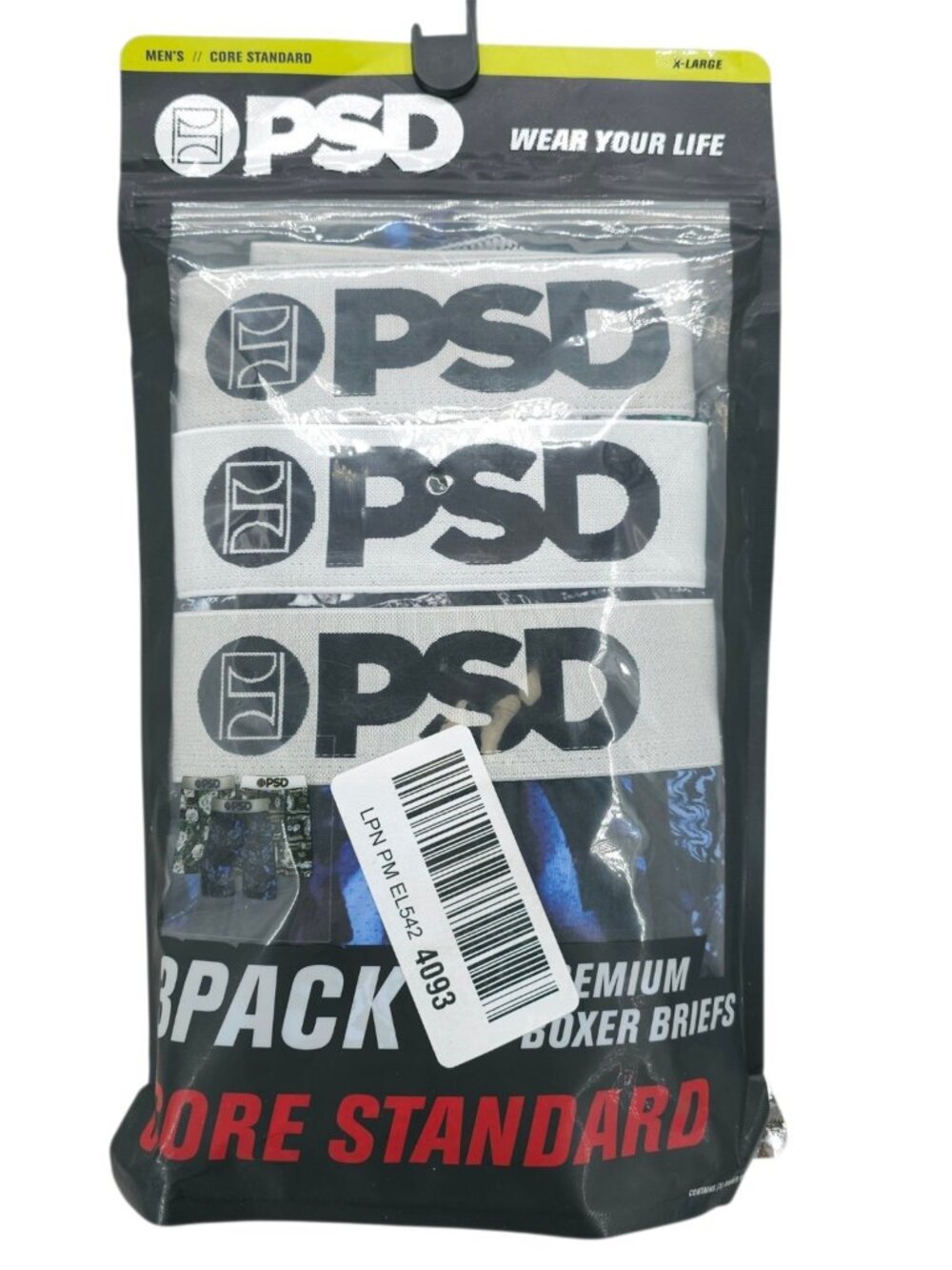 NWT PSD 3 PACK Premium Boxer Briefs Core Standard Floral Bens 7" Inseam Size XL